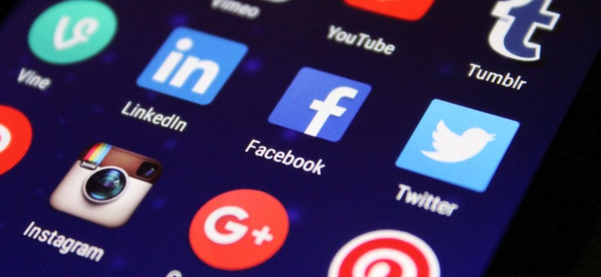 Phone screen displaying social media icons