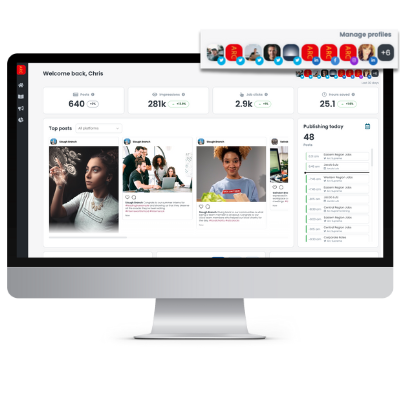Social recruiting product showing connected profiles.