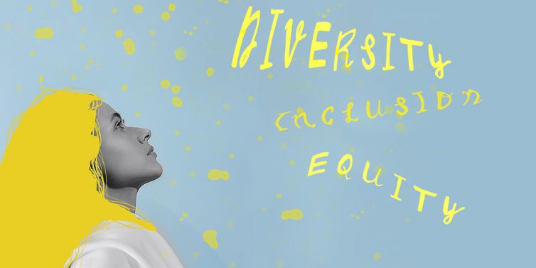 Image saying diversity, inclusion, and equity