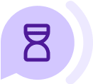 Purple time saving icon
