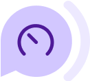 Purple clock speed icon