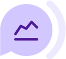 Purple analytics chart icon