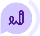 Purple content creation icon