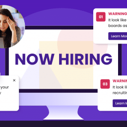 Blog hero image, shows a computer screen with the words "Now Hiring" on them